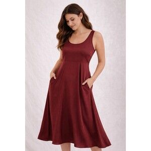 Rachel Zoe Satin Maxi Dress Burgundy Sleeveless Elegant XS New
